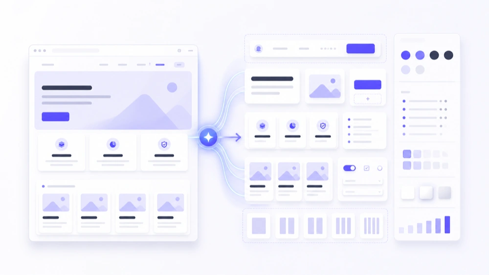 Reusable UI components extracted and organized from a reference page